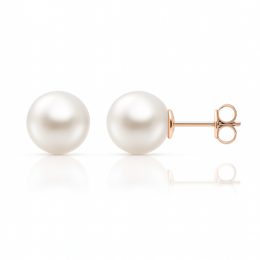 Pookie Classic Freshwater Pearl Solitaire Gold Studs