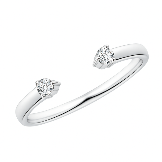 2 Stones Open Wedding Band