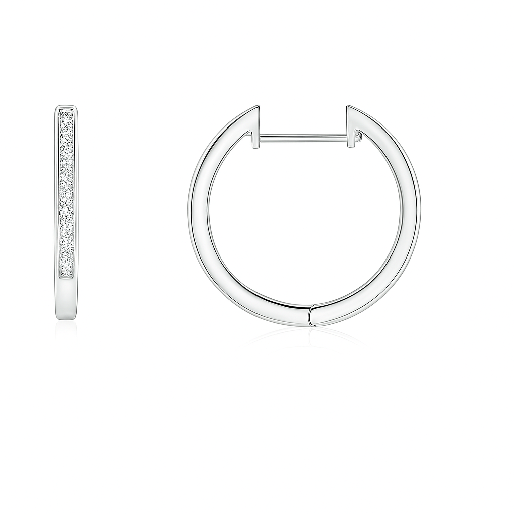 0.50CT Lab-Grown Pave-Set Diamond Hinged Hoop Earrings