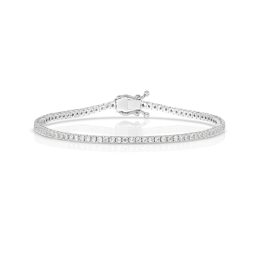 1ct Lab-Grown Round Brilliant Cut Diamonds Platinum Tennis Bracelet