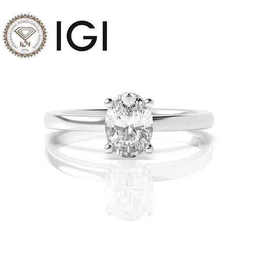 1ct Lab Grown Oval Diamond Ring, IGI