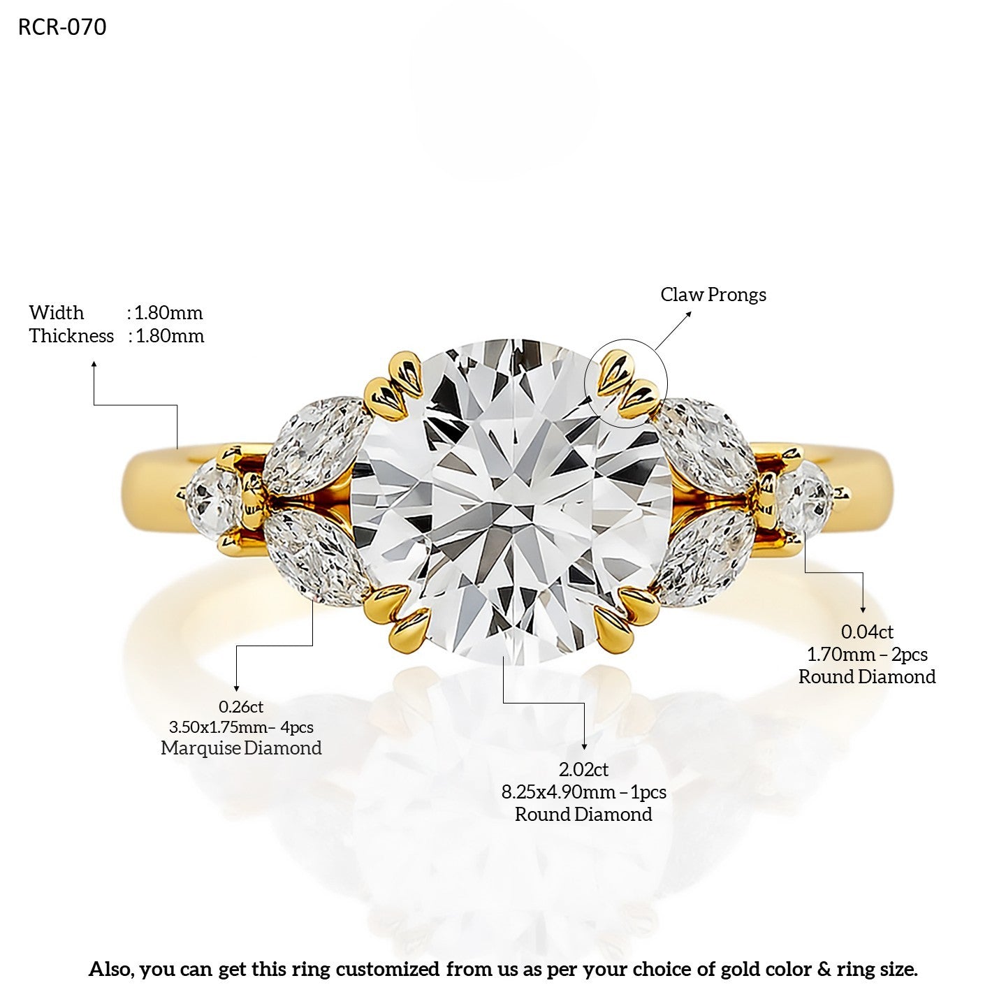 2ct Lab Grown Round Diamond Ring | IGI