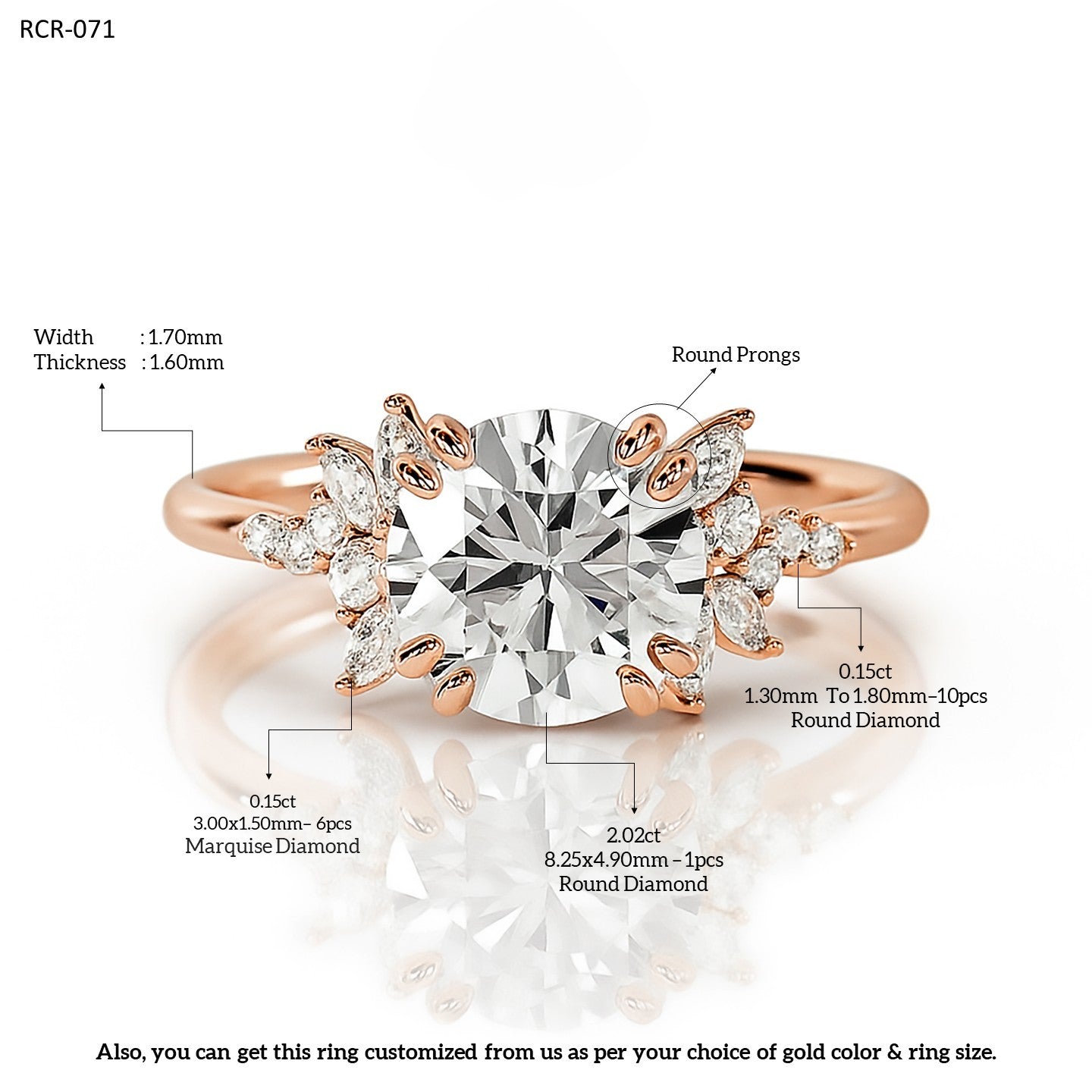 2ct Lab Grown Round Diamond Ring | IGI
