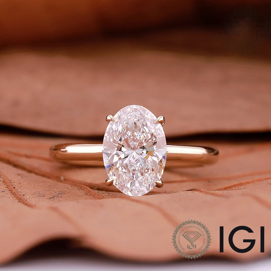 2ct Lab Grown Oval Diamond Ring | IGI