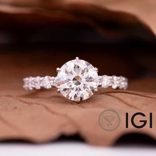 2ct Lab Grown Round Diamond Ring | IGI