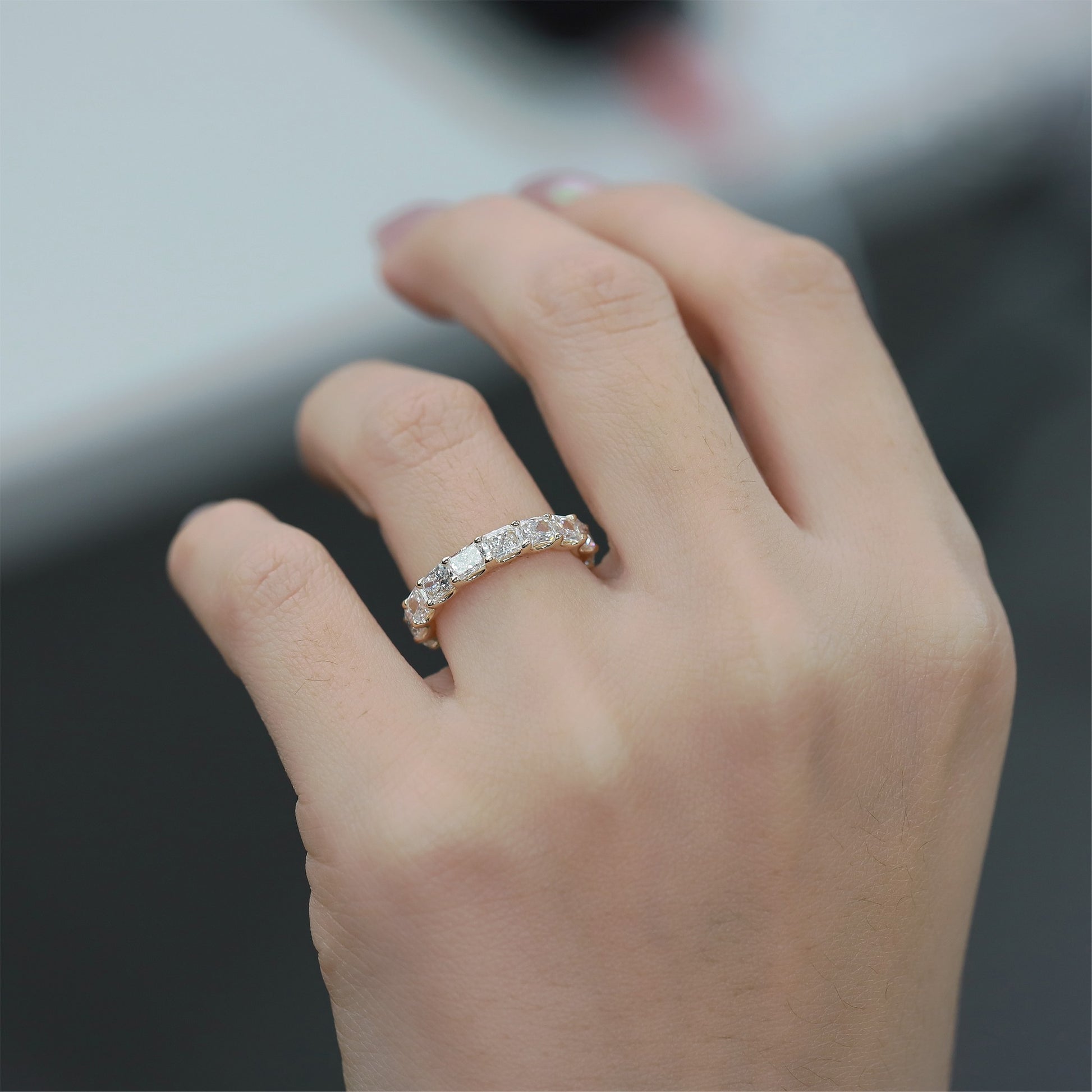 Radiant Cut Lab Grown Diamond Eternity Ring