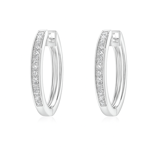 0.50CT Lab-Grown Pave-Set Diamond Hinged Hoop Earrings