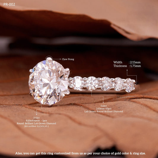 2ct Lab Grown Round Diamond Ring | IGI
