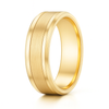 Brushed Finish Men's Plain Wedding Band with Beveled Edges