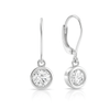 Bezel Setting Round Lab Grown Hoop Stud Drop Diamond Earrings
