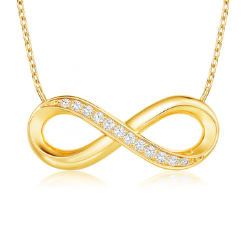 Sideways Pave-Set Diamond Infinity Necklace