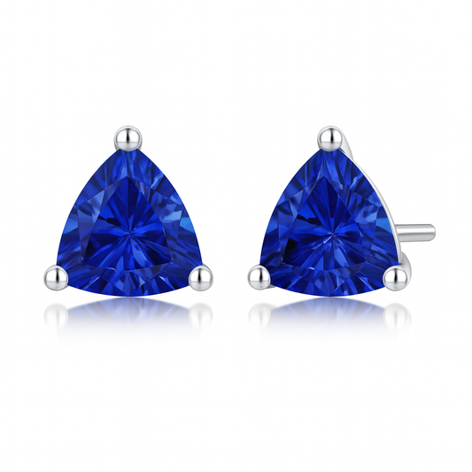 1.50ct Martini-Set Trillion Tanzanite Stud Earrings