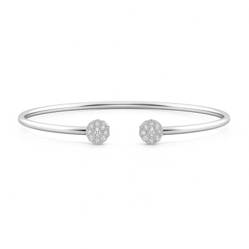 Lab-Grown Diamond Halo Cluster Open Flex Bangle