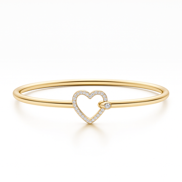 Diamond Open Heart Hook & Eye Flex Bracelet