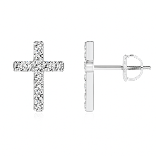 0.50ct Lab-Grown Diamond Cross Stud Earrings