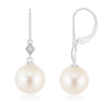 Freshwater Pearl Earrings with Pavé-Set Diamond