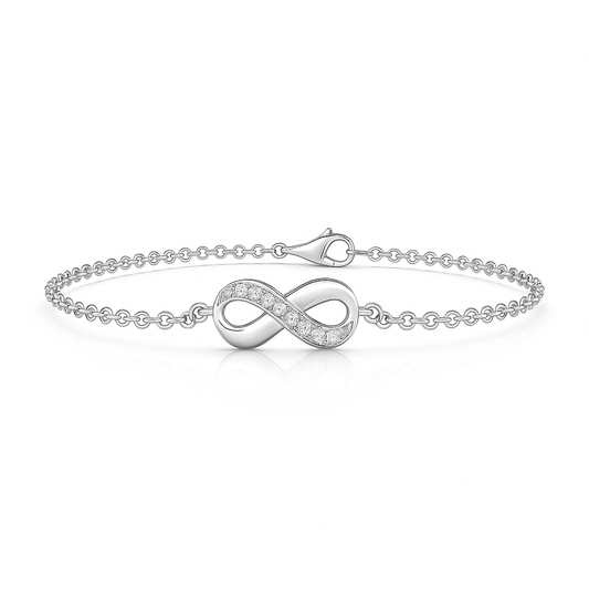 Prong-Set Diamond Infinity Chain Bracelet