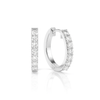 Pave Setting Round Lab Grown Classic Hoop Pair Diamond Earrings