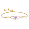 Heart-Shape Pink Sapphire Infinity Bolo Diamond Gold Bracelet