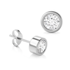 Bezel Setting Round Lab Grown Classic Stud Pair Diamond Earrings