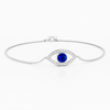 Lab-Grown Bezel-Set Sapphire and Diamond Evil Eye Bracelet