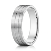 Satin Parallel Grooved Men's Comfort Fit Wedding Band