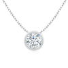 18k Gold Bezel-Set Round Diamond Solitaire Pendant