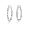 1Cts Lab-Grown Diamond Prong-Set Round Inside Out Hoop Earrings