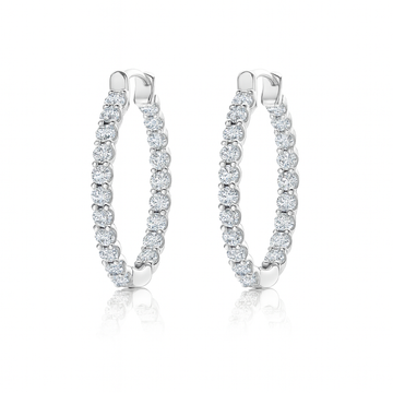 1Cts Lab-Grown Diamond Prong-Set Round Inside Out Hoop Earrings