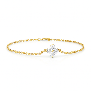 Lab-Grown Floral Diamond Cluster Chain Bracelet