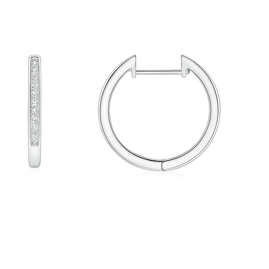 0.50CT Lab-Grown Pave-Set Diamond Hinged Hoop Earrings