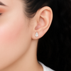 3 Prong Pear Lab Grown Tear Drop Stud Pair Diamond Earrings