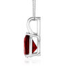 18K Gold Pear-Shaped Red Garnet Solitaire Pendant Necklace