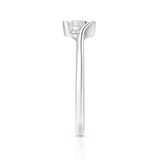 Lab-Grown Semi Bezel-Set Solitaire Round Diamond Bypass Ring
