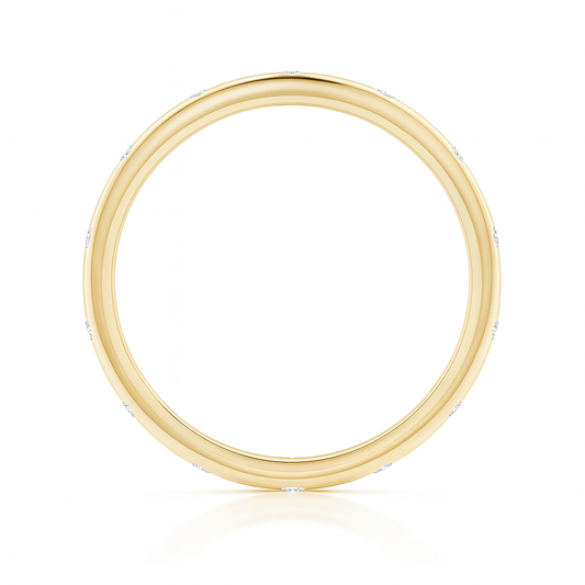 Square Sapphire Low Dome Comfort Fit Wedding Ring for Him Solid Gold Metal