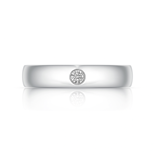 Gypsy Set Round Diamond Solitaire Wedding Ring for Men