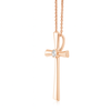 Bezel-Set Solitaire Round Diamond Cross Pendant