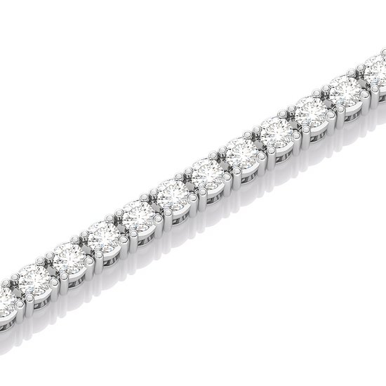 1ct Lab-Grown Round Brilliant Cut Diamonds Platinum Tennis Bracelet