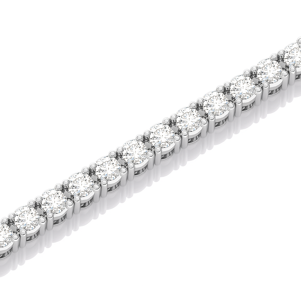 1ct Lab-Grown Round Brilliant Cut Diamonds Platinum Tennis Bracelet