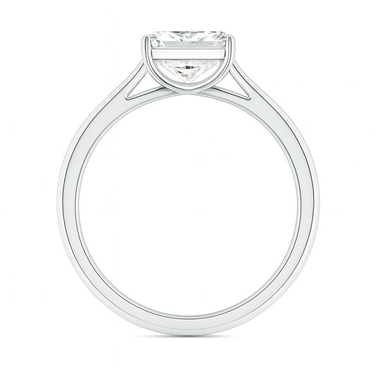 Lab Grown Princess Cut Diamond Tapered Shank Engagement Ring
