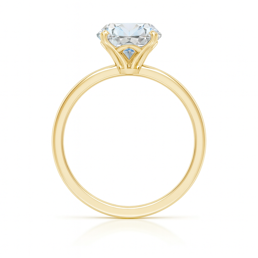 Solitaire Round Claw-Set Lab-Grown Diamond Classic Engagement Ring