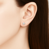 Bezel Setting Round Lab Grown Classic Stud Pair Diamond Earrings