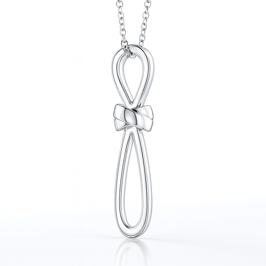Round Diamond Ribbon Twist Cross Pendant
