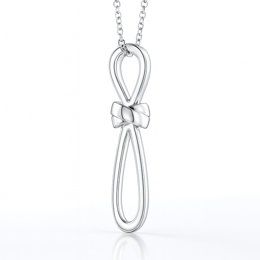 Round Diamond Ribbon Twist Cross Pendant