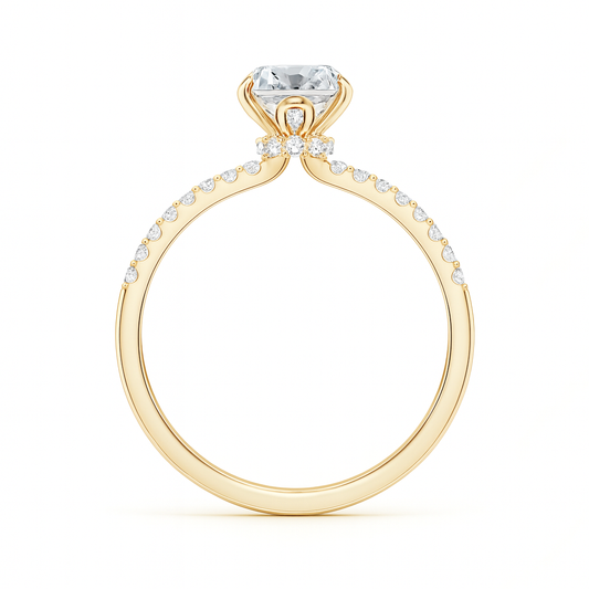 Lab-Grown Oval Diamond Hidden Halo Engagement Ring