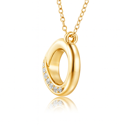 Sideways Pave-Set Diamond Infinity Necklace