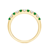 Emerald and diamond half eternity ring