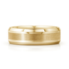 Brushed Finish Men's Plain Wedding Band with Beveled Edges