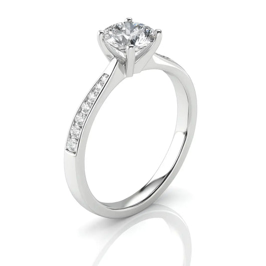 1ct Lab Grown Round Diamond Ring, IGI