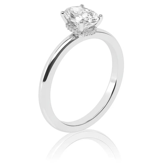 1ct Lab Grown Oval Diamond Ring, IGI